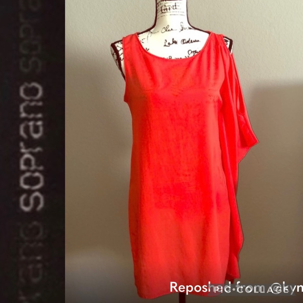 One Sleeve Dress, Coral, Soprano size M - Picture 6 of 6